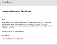 Apple ha corretto un problema relativo ai certificati delle app
