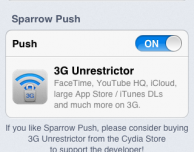 Sparrow Push, il tweak che aggiunge le notifiche push a Sparrow per iPhone – Cydia