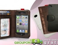 Cover portfolio in pelle per iPhone in offerta a 14,90€