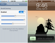 KnobColoring, personalizza il colore dello slide to unlock – Cydia