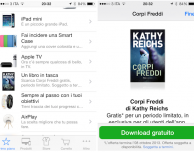 Applicazione Apple Store: in offerta gratuita l’ebook “Corpi Freddi” di Kathy Reichs