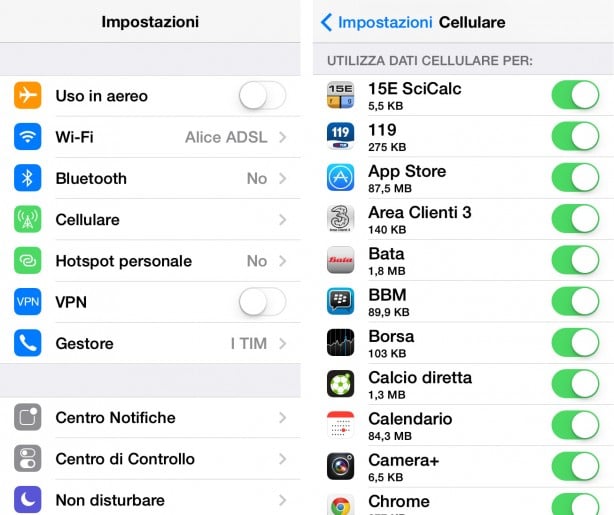 Attivare hotspot iPhone