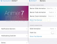 Modifica le animazioni delle notifiche Banner e del Multitasking di iOS 7 con Animer7 – Cydia