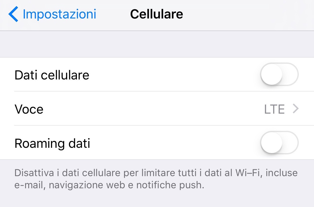 consumo eccessivo dati cellulare iphone 6 Plus