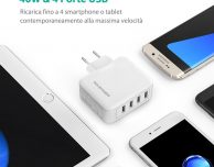 Super sconto per il caricatore da muro RAVPower con 4 porte USB
