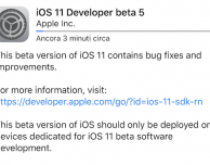 Apple rilascia iOS 11 beta 5!