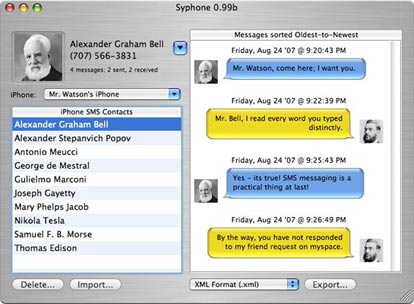 SyPhone, gestire gli SMS dell’iPhone sul proprio Mac
