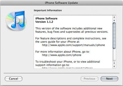 Firmware 1.1.2 per iPhone, ecco i cambiamenti