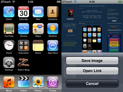 iphone firmware 2.0 screenshots zibri ziphone