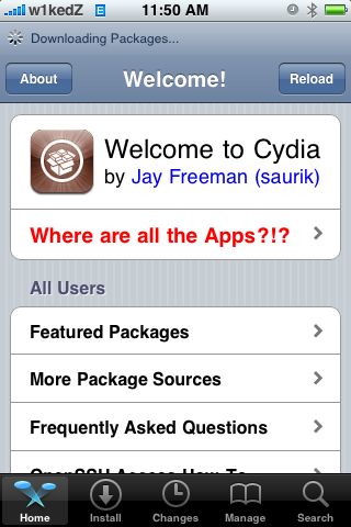 Guida all’uso di Cydia