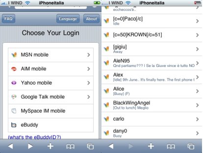 eBuddy: MSN sull’iPhone direttamente da web