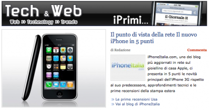 iPhoneItalia collabora con ilGiornale.it