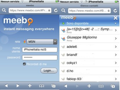 Meebo: Msn ed altri servizi di Instant Messaging sull’iPhone