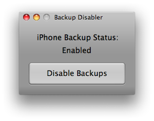 Backup Disabler, disattivare i backup dell’iPhone con un clic