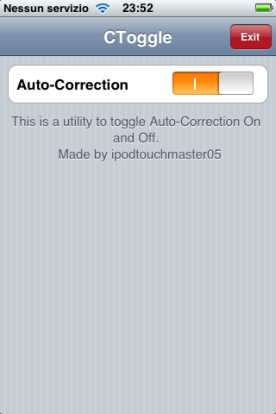 CToggle (Cydia): disabilitare la correzione automatica su iPhone