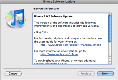 E’ uscito il nuovo firmware 2.0.2 per iPhone