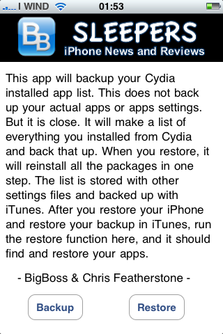 AptBackup: creare un backup delle applicazioni installate tramite Cydia