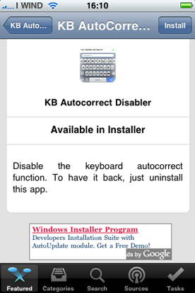 Kb Autocorrect Disabler: disabilitare l’autocorrezione automatica sull’iPhone