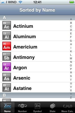 Chemical: gli elementi della tavola periodica su iPhone