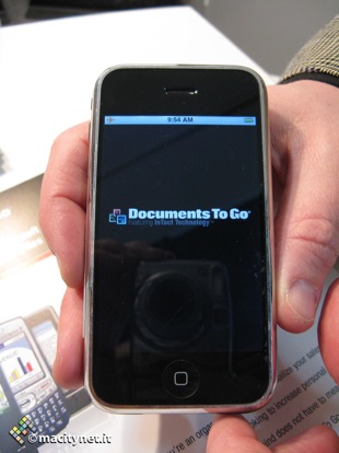 Le prime immagini di Documents To Go su iPhone