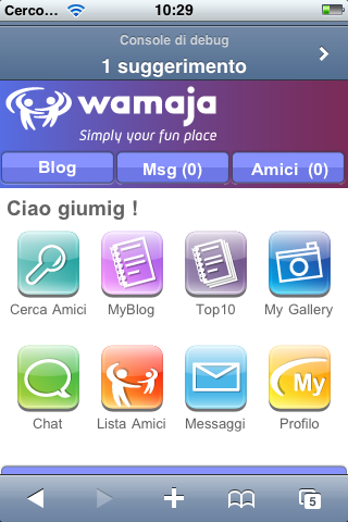 Wamaja: la WebApp per il social network su iPhone
