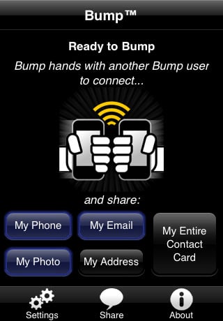 Bump: trasferisci i contatti della Rubrica di iPhone/iPod Touch