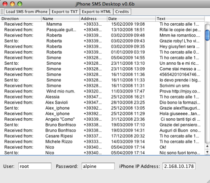 jPhone SMS Desktop: esporta gli Sms dell’iPhone su Pc/Mac in formato testo o HTML