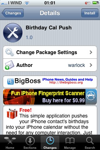 Attenzione: Birthday Cal Push su Cydia, non usatelo!