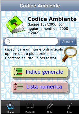 Codice Ambiente, la legge 156/2006 su iPhone