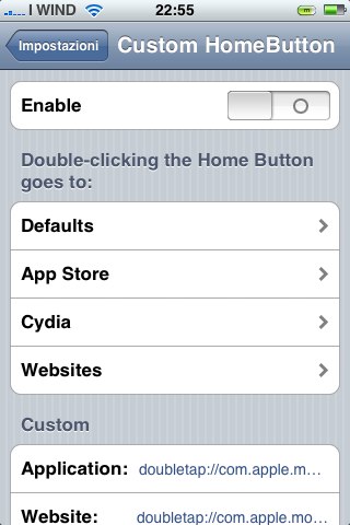 Custom HomeButton (Cydia): personalizzare il doppio click del tasto Home
