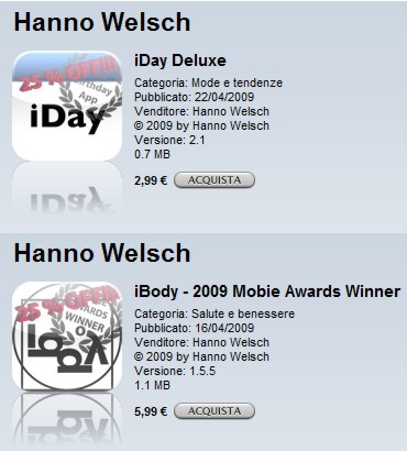 iDay e iBody in offerta fino al 3 Maggio 2009