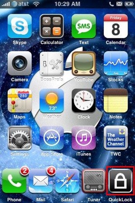QuickLock (Cydia): metti in blocco l’iPhone tramite icona