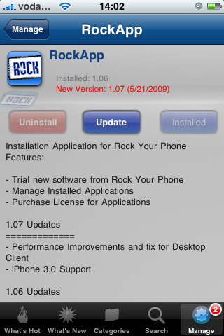 RockApp compatibile con firmware 3.0