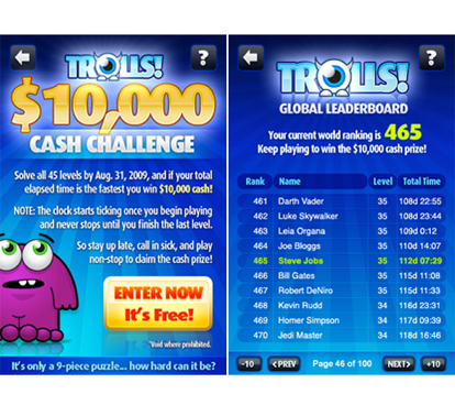 Trolls: 10.000$ per il primo che completa il gioco
