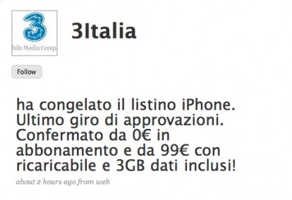 3 Italia Twitter iPhone