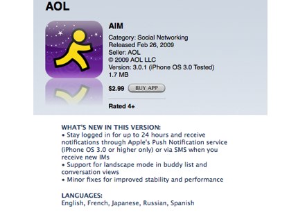 AIM con notifiche push disponibile su AppStore!