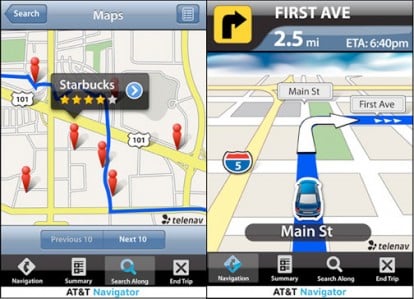 AT&T rilascia su AppStore il navigatore che costa 10$ al mese