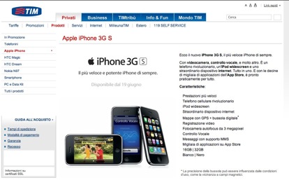 Questi i prezzi TIM per iPhone 3G S?