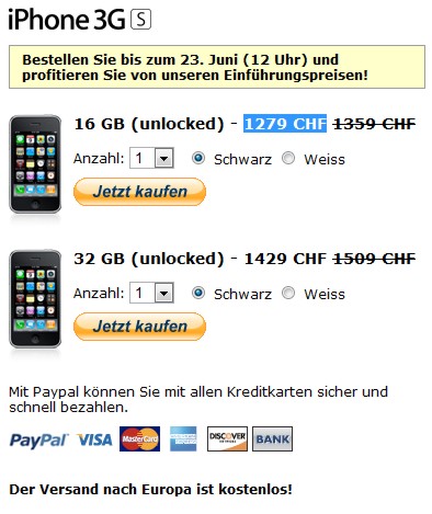 turicom.com; iPhone senza Sim-Lock ma con prezzi altissimi