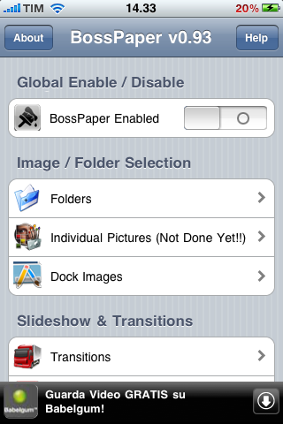 BossPaper 0.93: disponibile il toggle per attivarlo/disattivarlo