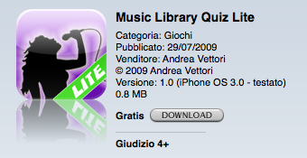 Music Library Quiz in versione lite