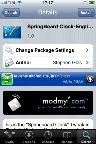 SpringBoard Clock, per avere la data e l’orario sulla SpringBoard dell’iPhone