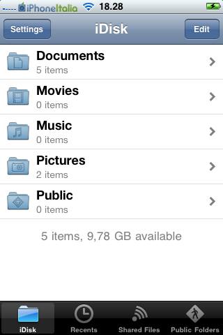 iDisk finalmente disponibile su AppStore. Ecco la prova di iPhoneItalia [AGGIORNATO]