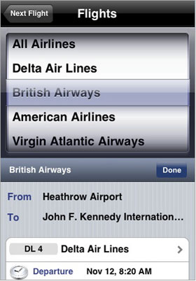 Next Flight iPhone
