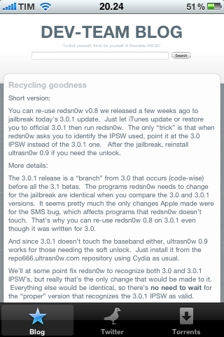 iPhone DevTeam: l’applicazione “ufficiale” su Cydia