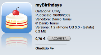 Aggiornamento MyBirthdays 1.2