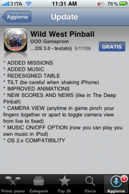 Wild West Pinball: aggiornamento alla versione 2.0