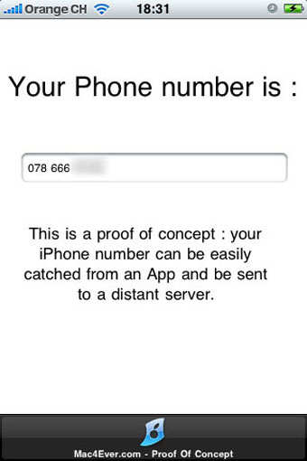Gli sviluppatori AppStore possono recuperare facilmente i numeri di telefono degli iPhone