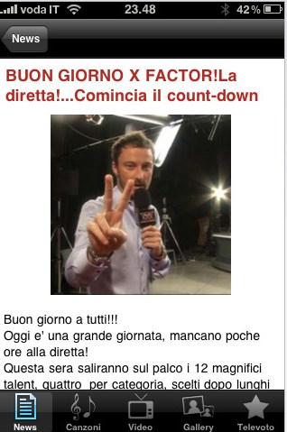 X-Factor, l’applicazione ufficiale su AppStore