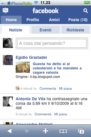 Facebook ottimizzato per iPhone